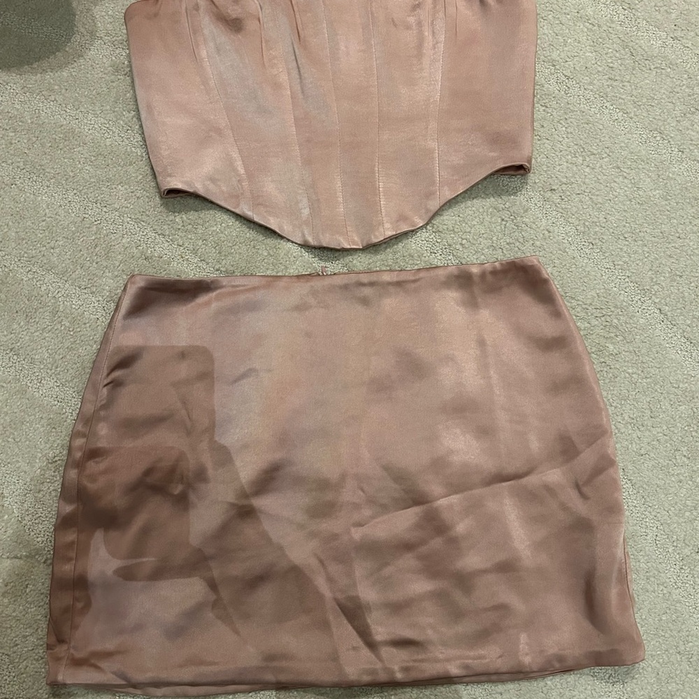 Oh Polly Blush Mini Skirt Set